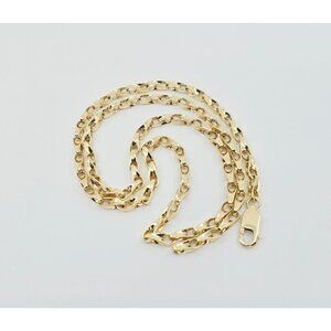 Unique Fancy 12K Solid Yellow Gold Designer Custom Link Chain Necklace - 25" L